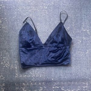 Navy blue velvet tank